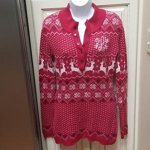 Marley Lilly Dark Red Christmas Sweater - Monogram